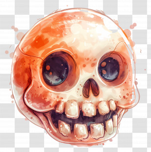 Cute Skull - Cartoon Skull Illustration Transparent PNG