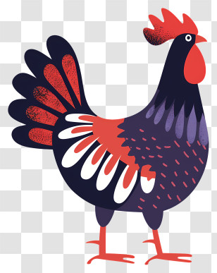 Rooster - Artistic Colorful Rooster Illustration Transparent PNG