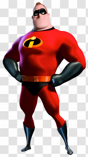The Incredibles - Superhero Character In Red And Black Costume Transparent PNG