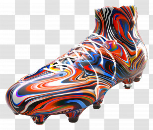 Soccer Boots - Vibrant Patterned Soccer Shoe Transparent PNG
