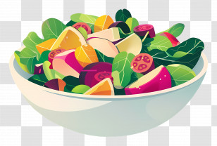 Vegetables And Fruits - Colorful Vegetable Salad In A Bowl Transparent PNG