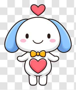 Cinnamoroll With Heart - Cute Bunny With Heart Transparent PNG