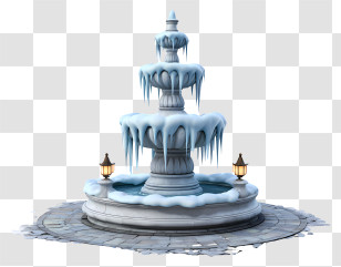 Frozen Fountain - Frozen Fountain In Winter Transparent PNG