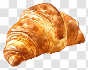Croissant - Golden Croissant Illustration Transparent PNG