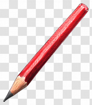 Red Pencil - Bright Red Pencil For Drawing Or Writing Transparent PNG