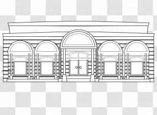 Facade Classical Architecture - Monochrome - White Abstract Transparent PNG