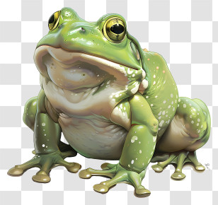 Cartoon Frog - Realistic 3D Frog Model Design Transparent PNG