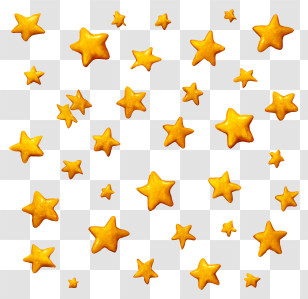 Scattered Yellow Stars - Pattern Of Yellow Stars Transparent PNG