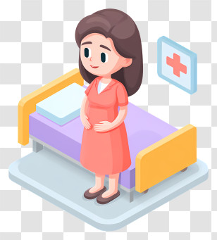 Pregnant Woman At Hospital - Pregnant Woman In Hospital Setting Transparent PNG
