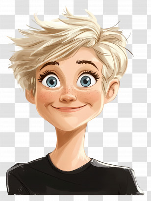 Ellen Degeneres - Cartoon Character With Big Eyes Transparent PNG