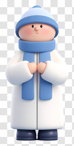 Winter Girl - Cute Winter Kid In Blue Transparent PNG