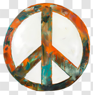 Peace Sign - Colorful Textured Peace Symbol Transparent PNG