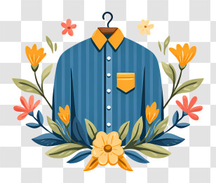 Clothing Logo - Floral Shirt Design Transparent PNG