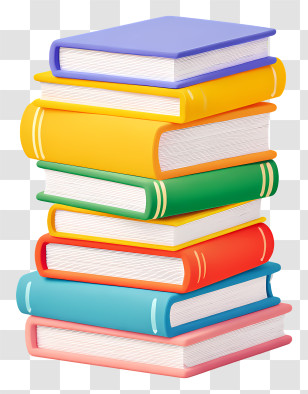 Stack Of Textbooks - Colorful Stack Of Books Transparent PNG