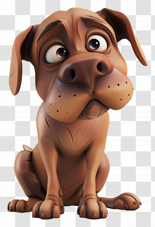 3d Dog - Adorable Brown Cartoon Dog Transparent PNG