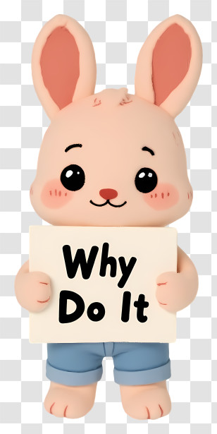 Why Do It - Cute Bunny With Why Do It Sign Transparent PNG