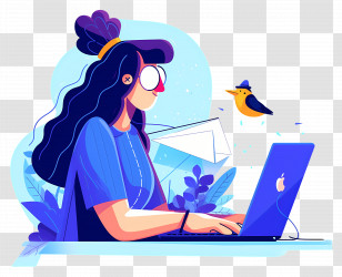 Typing On Keyboard - Woman Sending Email Transparent PNG