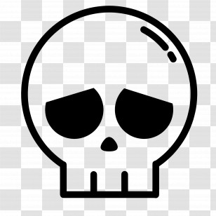 Skull Emoji - Simple Skull Drawing Icon Transparent PNG
