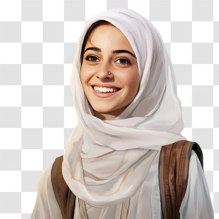 Smiling Arab Girl - Smiling Woman In Hijab Transparent PNG