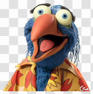 Gonzo - Blue Muppet Character Illustration Transparent PNG