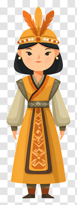 Nomad Mongol Woman - Traditional Woman In Cultural Costume Transparent PNG