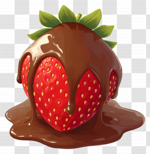 Chocolate Strawberry - Chocolate Covered Strawberry Transparent PNG