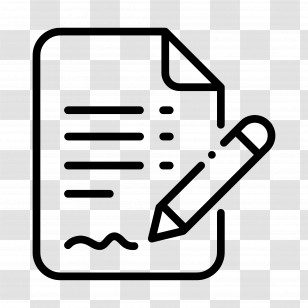 Letter Writing - Paper And Pencil Outline Illustration Transparent PNG