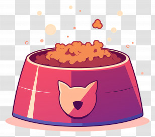 Snack For Cat - Cartoon Dog Food Bowl Transparent PNG