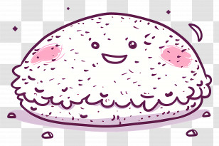 Rice - Cute Smiling Rice Ball With Pink Cheeks Transparent PNG