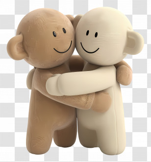 Friendship - Cute Hugging Figures Transparent PNG
