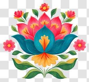 Lotus Rangoli - Floral Design Pattern Transparent PNG