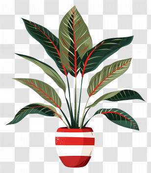 Ornamental Plant In Decorative Pot - Ornamental Plant In Decorative Pot Transparent PNG