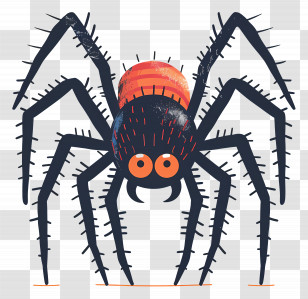 Halloween Spider - Creepy Cartoon Spider Illustration Transparent PNG