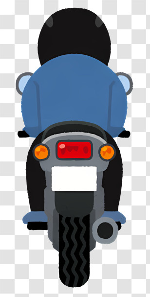 Bicycle - Blue Motorcycle From Rear View Transparent PNG