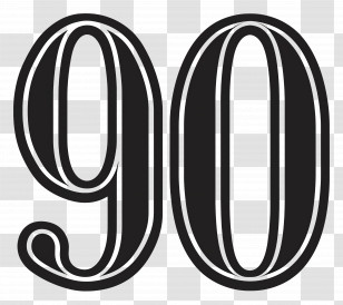 Number 90 - Bold Black Number 90 Transparent PNG