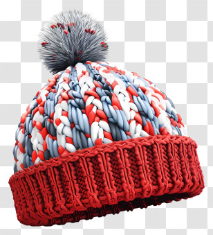 Knit Cap - Colorful Knitted Winter Hat Transparent PNG