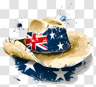 Australia Day - Cowboy Hat With Australian Flag Design Transparent PNG