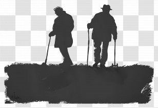 Senior Citizens Day - Silhouette Of People With Metal Detectors Transparent PNG
