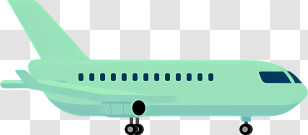 Icon - Teal Airplane Illustration For Travel And Aviation Transparent PNG