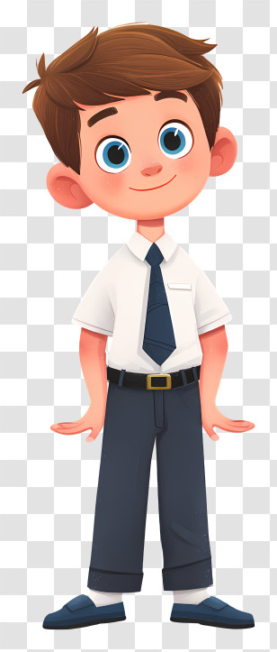 Young Schoolboy - Smiling Brown-Haired Schoolboy Transparent PNG