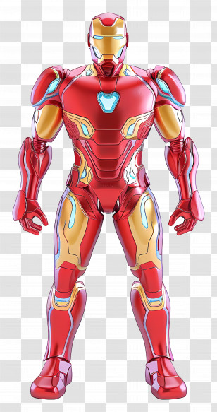 Iron Man Action Figure - Red And Gold Futuristic Armor Figure Transparent PNG
