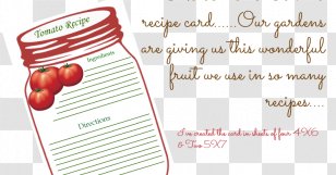 Template Literary Cookbook Microsoft Word Recipe Snapfish - Pages - Tomato Card Transparent PNG
