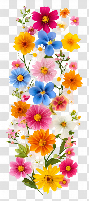 Flower Banner - Colorful Flower Bouquet Transparent PNG