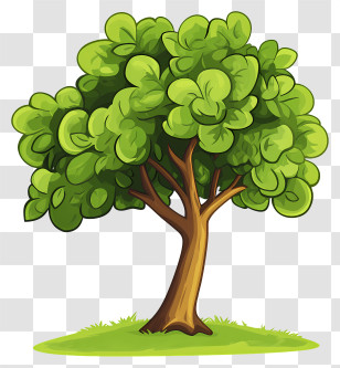 Dense Tree - Cartoon Green Tree Transparent PNG