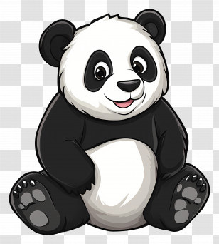 Panda Bear - Cute Cartoon Panda Illustration Transparent PNG
