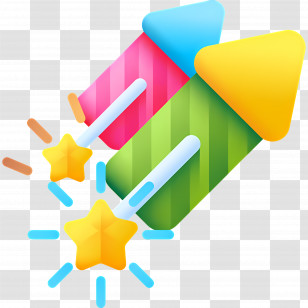 Fireworks Rocket - Colorful Rockets For New Year Celebration Transparent PNG