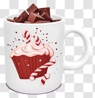 Mug - Mug With Cupcake And Candy Canes Transparent PNG