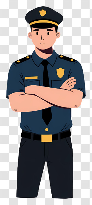 Policeman In Uniform - Cartoon Police Officer In Uniform Transparent PNG