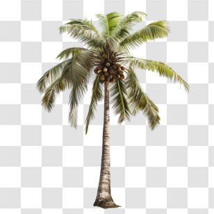 Coconut Tree - Realistic Coconut Palm Tree Illustration Transparent PNG