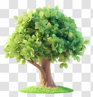 Animated Tree - Lush Green Tree In Summer Illustration Transparent PNG